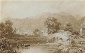 Keswick from Greta Bridge - Henry Gastineau