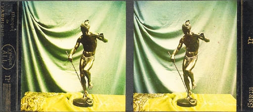 Artwork by Louis Lumière, Auguste Lumière, Charmeur de serpents, Made of trichrome stereoscopic transparency