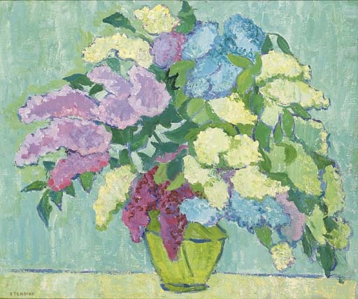 Lilacs in a vase by Viktor Templin, 1960