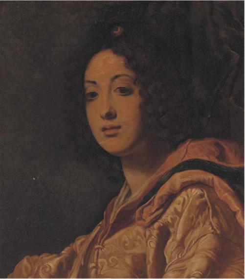 A Rabbi praying before a minora by F. Lettau