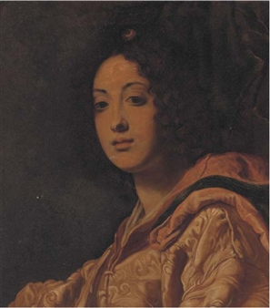 A Rabbi praying before a minora - F. Lettau