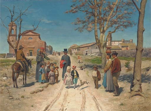 Artwork by De Angelis, The young aristocrats, Made of oil on canvas