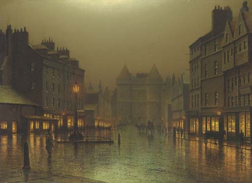 The Royal Mile, Edinburgh: the approach to Holyrood Palace by Louis Hubbard Grimshaw