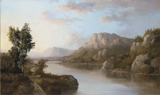 Artwork by Robert S. Duncanson, Landscape, Made of oil on canvas