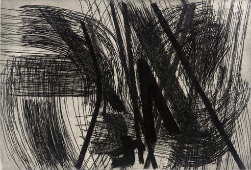 10" Radierung auf Kupfer (S. 39) by Hans Hartung, 1953