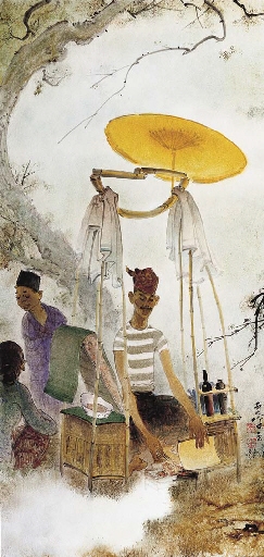 Satay seller by Lee Man Fong