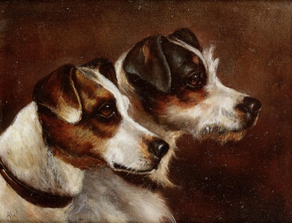 Two Terriers by Alfred Wheeler