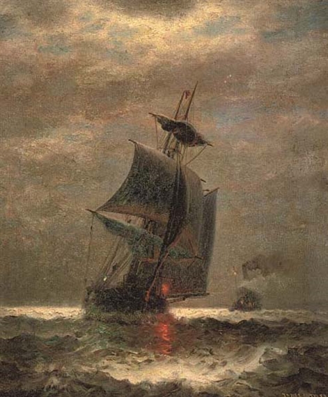 Evening; running through choppy waters by James Gale Tyler