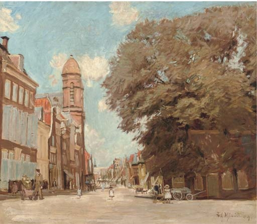 Marltplatz im Hoorn: marketday by Fritz Rhein, 1909