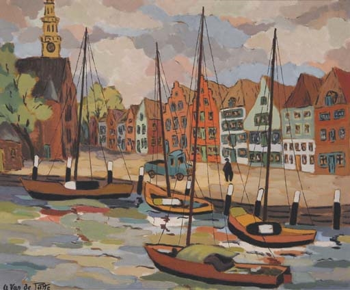 The Harbour of Hoorn by Adrien Van de Putte