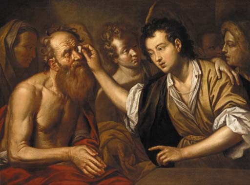 Christ healing the blind man by Theodoor van Loon