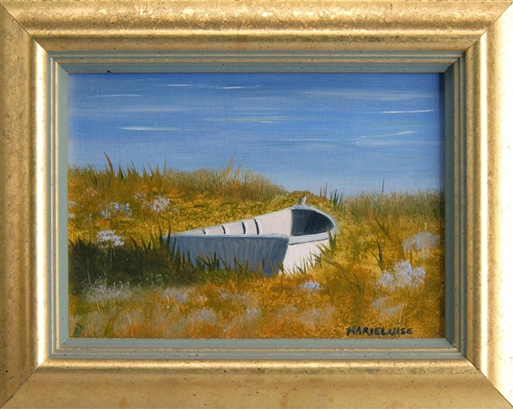 Boat on the shore by Marieluise Hutchinson