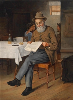 The Newspaper Reader - Monogrammist Id, 19th Century