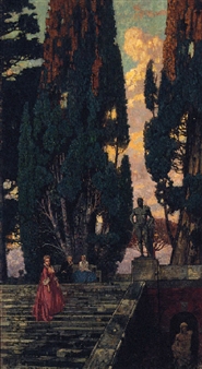 Elegant Figures in a Formal Garden - S. Lucius