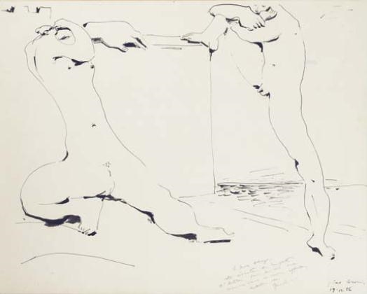 Artwork by Gerard Lanvin, Homme et femme, Made of china ink