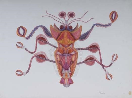 Artwork by Prieto, Ecrevisse, Made of watecolor on pierced paper