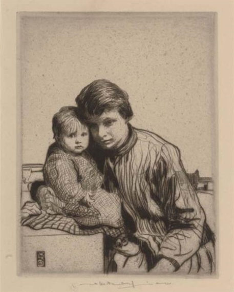 2 works; Mother and Child; Le Repas by William Lee-Hankey, 1869-1952