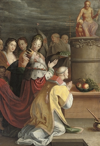 Artwork by Bartholomeus Spranger, The Adoration of Christ, Made of oil on canvas