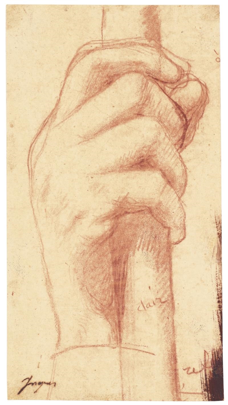 JeanAugusteDominique Ingres STUDY FOR THE RIGHT HAND OF JUPITER