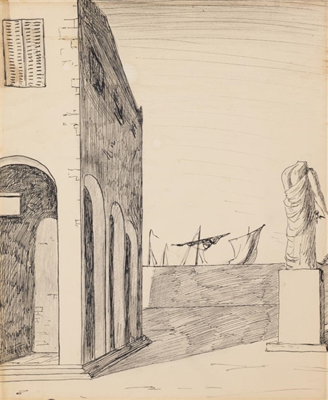 Giorgio de Chirico | STUDIO PER PIAZZA D'ITALIA (1913) | MutualArt