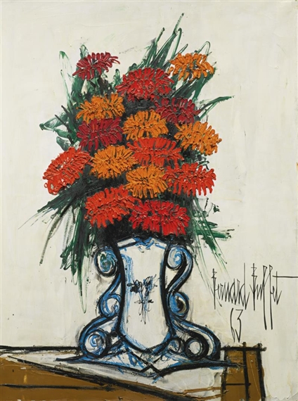 ベルナール・ビュッフェ、Vase de Dahlias