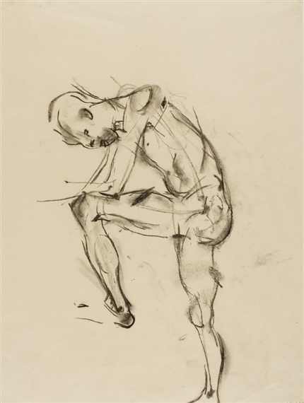 STEHENDER MÄNNERAKT (STANDING MALE NUDE) by Herbert Boeckl, 1919