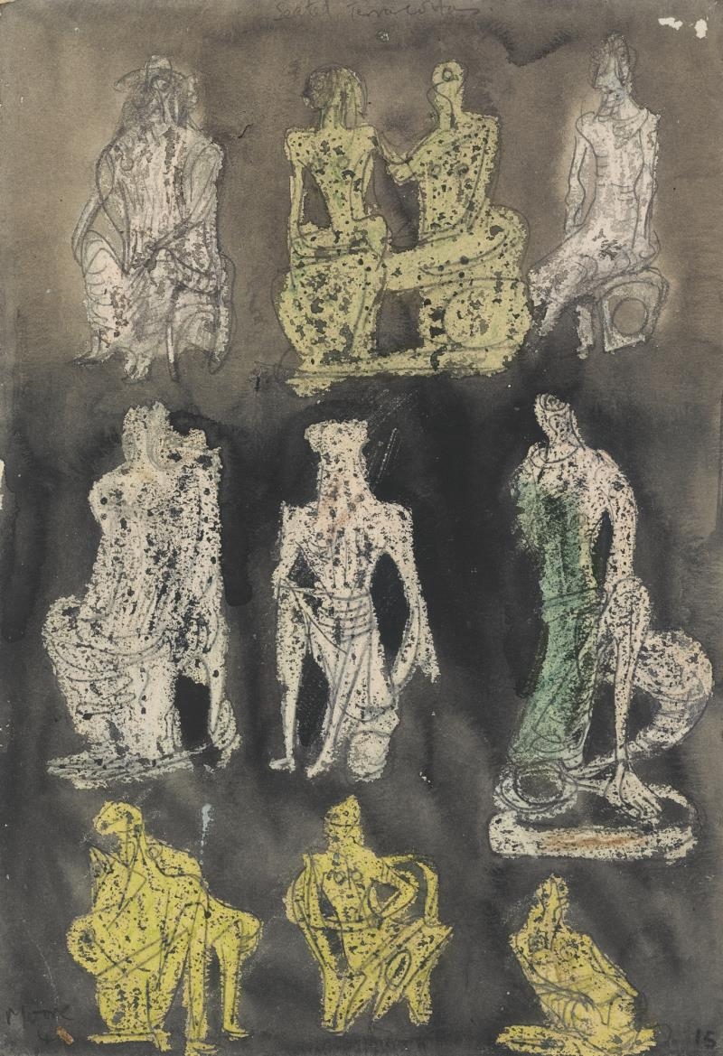 SEATED TERRACOTTAS by Henry Moore, 1944