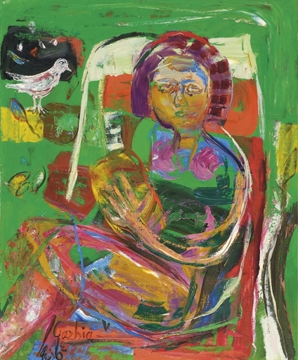 Lady and Bird by Gazbia Sirry, 1984