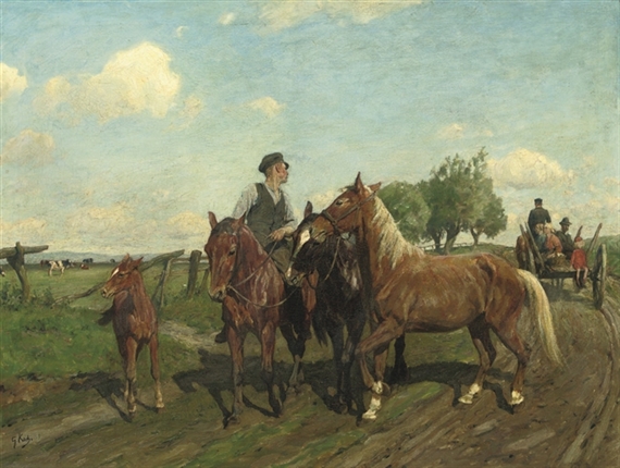 On the way to the horse market by Georg Koch