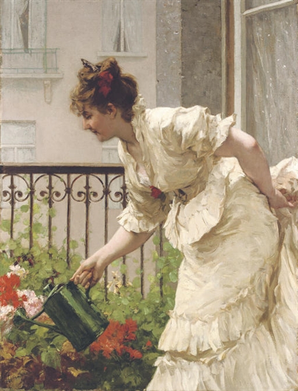 Artwork by Charles Hermans, A secret admirer, Made of oil on canvas