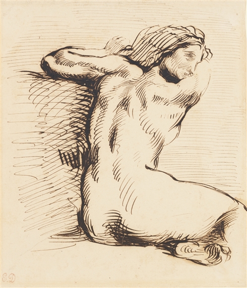 ETUDE DE FEMME (PROBABLEMENT POUR LA MORT DE SARDANAPALE) by Eugène Delacroix, 1850