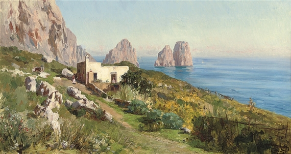 A villa before i Faraglioni, Capri by Bernardo Hay