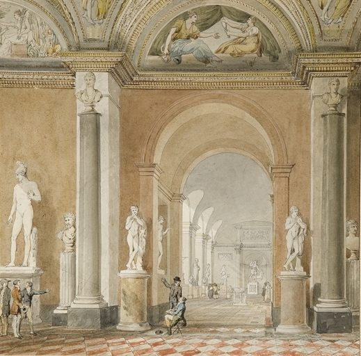 L'ancienne salle de l'Apollon du Belvédère au Louvre by Pierre-François-Léonard Fontaine
