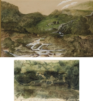 Une rivière dans une vallée, des moutons sur les hauteurs et des bergers - George Sand