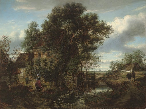 Collecting water at the mill by Gustave Brion