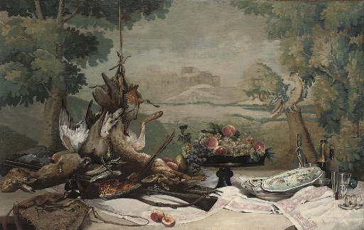 After the hunt by Alfred Puissant, 1847