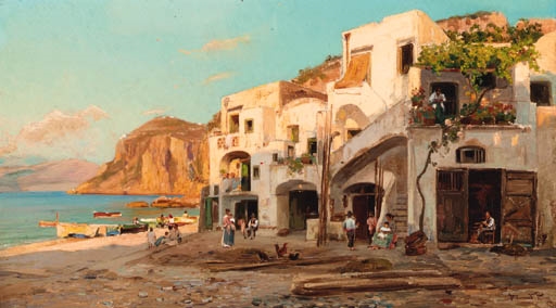 Houses by the beach, Capri by Bernardo Hay