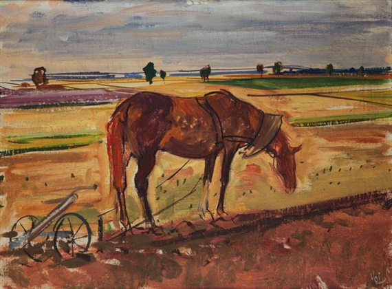 Hourse on field by Vojtěch Sedláček