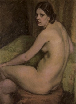 Nu assis - Abel Pineau