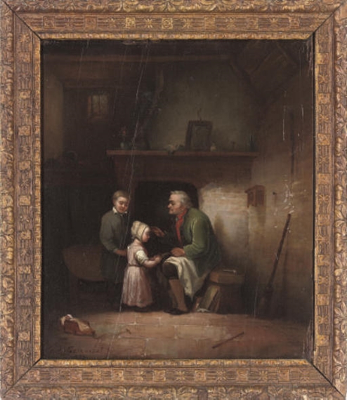 Jos Geirnaert | Prayers before bed (1854) | MutualArt