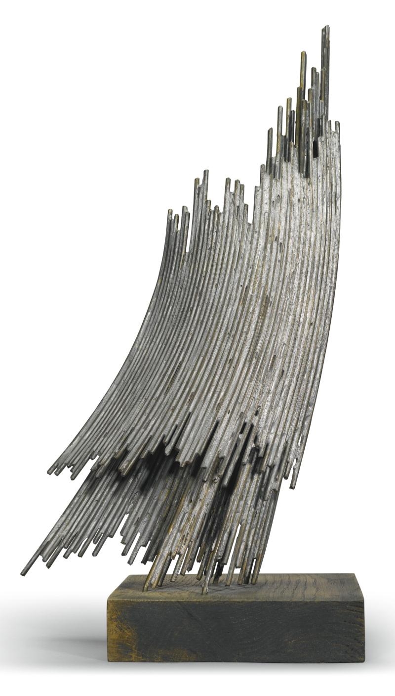 Artwork by Brigitte Matschinsky-Denninghoff, NO. 67, Made of metal on wooden base