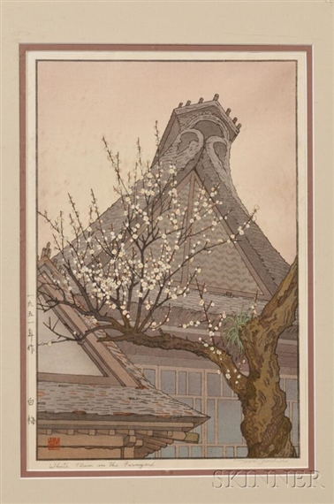 White Plum in the Farmyard by Toshi Yoshida, 1951