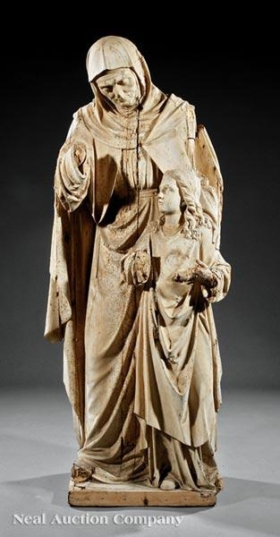 Figural Group of the Young Christ with St. Anne by Italian School, 18th Century