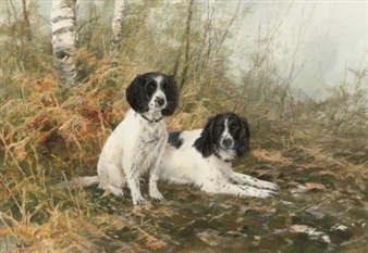Spaniels Waiting to Flush - Neil Cox