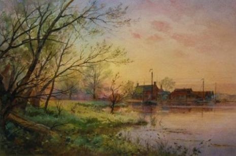 Artwork by S. F. Hewett, Coldham Hall, Made of Watercolour