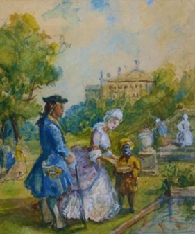 2 Works: South of France; Untitled - Thomas G. Staveley