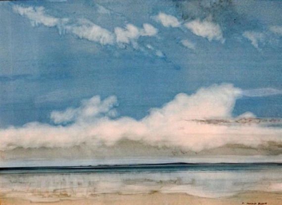 Beach Scene and Distant Headland on a Bright Day by Fredrich Donald Blake