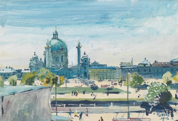 Saint Charles’ Church by Oskar Laske, 1946