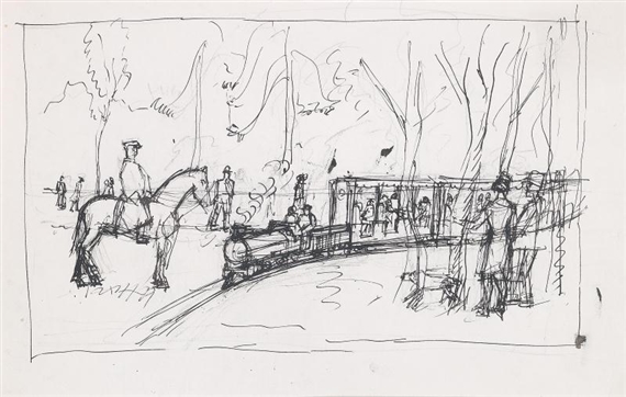 Train and rider by Herbert Boeckl