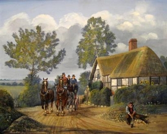 Carriage in a Landscape - Robert Scott Temple